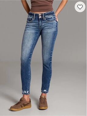BKE Women's Blue Washed Ankle Skinny Jeans